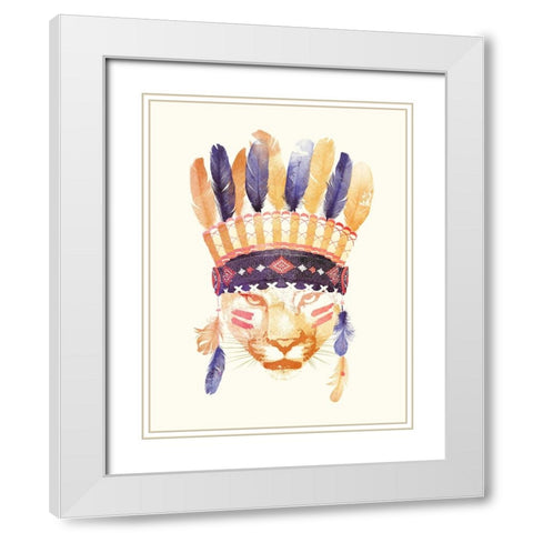Big Chief White Modern Wood Framed Art Print with Double Matting by Farkas, Robert