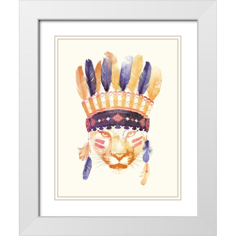 Big Chief White Modern Wood Framed Art Print with Double Matting by Farkas, Robert