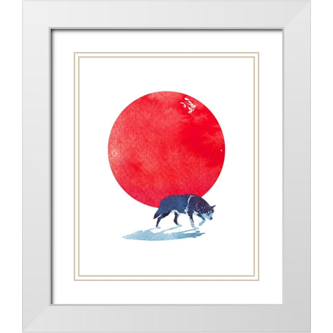 Fear The Red White Modern Wood Framed Art Print with Double Matting by Farkas, Robert