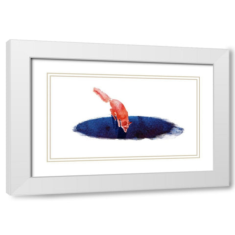 Jump Into Nowhere White Modern Wood Framed Art Print with Double Matting by Farkas, Robert