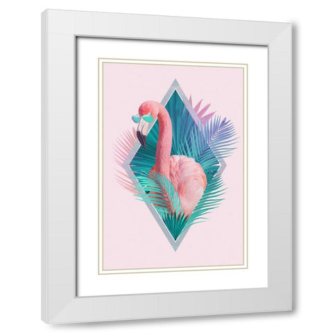 Tropical Leaves Final White Modern Wood Framed Art Print with Double Matting by Farkas, Robert