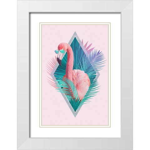 Tropical Leaves Final White Modern Wood Framed Art Print with Double Matting by Farkas, Robert