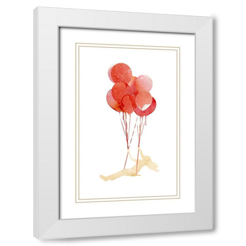 Fly Away White Modern Wood Framed Art Print with Double Matting by Farkas, Robert