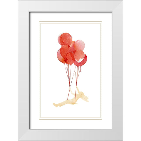 Fly Away White Modern Wood Framed Art Print with Double Matting by Farkas, Robert