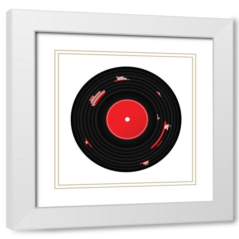 Ocean Blues White Modern Wood Framed Art Print with Double Matting by Farkas, Robert