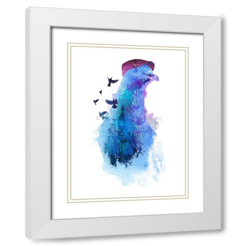 Pigeon Of London White Modern Wood Framed Art Print with Double Matting by Farkas, Robert