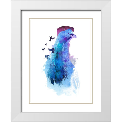 Pigeon Of London White Modern Wood Framed Art Print with Double Matting by Farkas, Robert