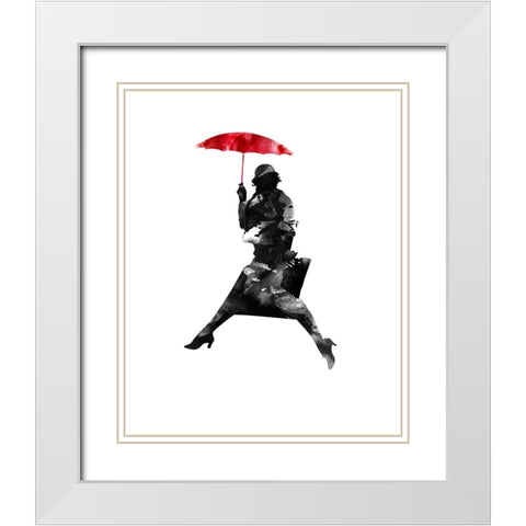 Puddle Jumper White Modern Wood Framed Art Print with Double Matting by Farkas, Robert