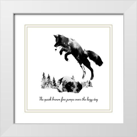 Quick Brown Fox White Modern Wood Framed Art Print with Double Matting by Farkas, Robert