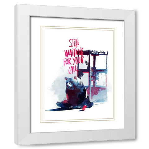 Still Waiting For Your Call White Modern Wood Framed Art Print with Double Matting by Farkas, Robert