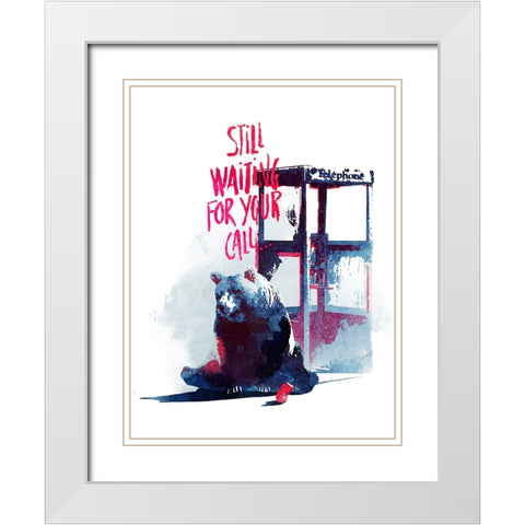 Still Waiting For Your Call White Modern Wood Framed Art Print with Double Matting by Farkas, Robert
