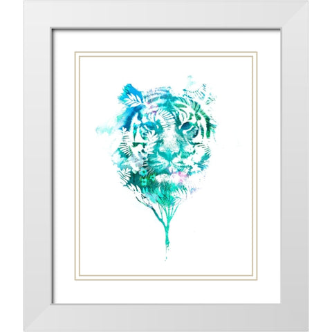Tiger Tree White Modern Wood Framed Art Print with Double Matting by Farkas, Robert