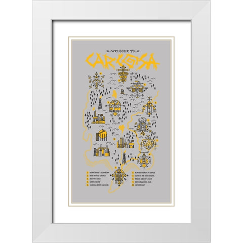 True Detective V01 White Modern Wood Framed Art Print with Double Matting by Farkas, Robert