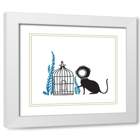 We Can Be Friends White Modern Wood Framed Art Print with Double Matting by Farkas, Robert