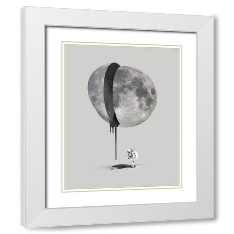 Bleeding Moon White Modern Wood Framed Art Print with Double Matting by Farkas, Robert
