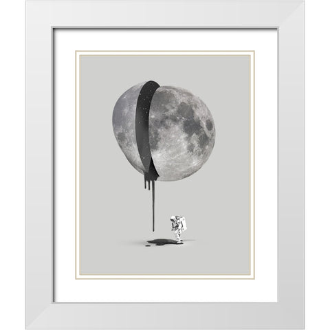 Bleeding Moon White Modern Wood Framed Art Print with Double Matting by Farkas, Robert