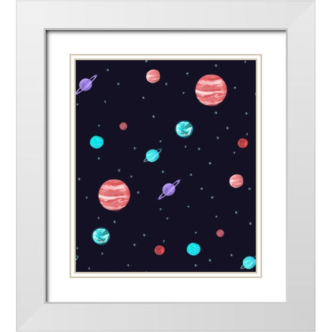 Bright Night Sky V1 White Modern Wood Framed Art Print with Double Matting by Farkas, Robert