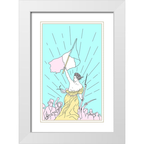 Liberty Final White Modern Wood Framed Art Print with Double Matting by Farkas, Robert