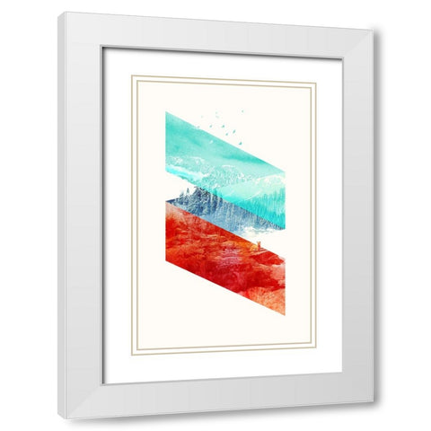 Montain Stripes White Modern Wood Framed Art Print with Double Matting by Farkas, Robert