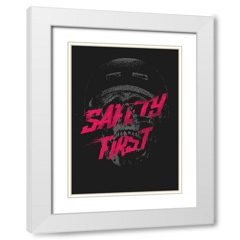 Safety First White Modern Wood Framed Art Print with Double Matting by Farkas, Robert