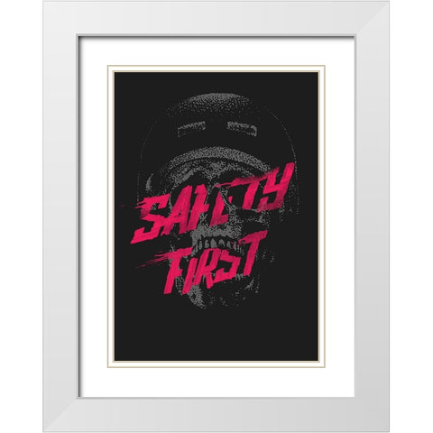 Safety First White Modern Wood Framed Art Print with Double Matting by Farkas, Robert