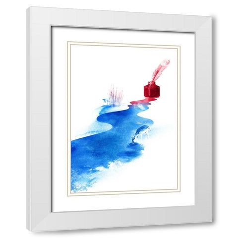 The Drama Of Causality White Modern Wood Framed Art Print with Double Matting by Farkas, Robert