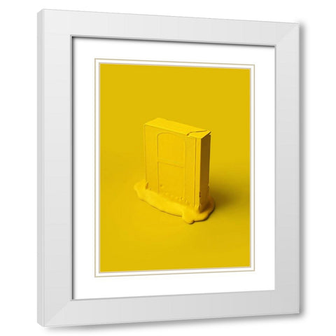 Melting Memories 02 White Modern Wood Framed Art Print with Double Matting by Farkas, Robert