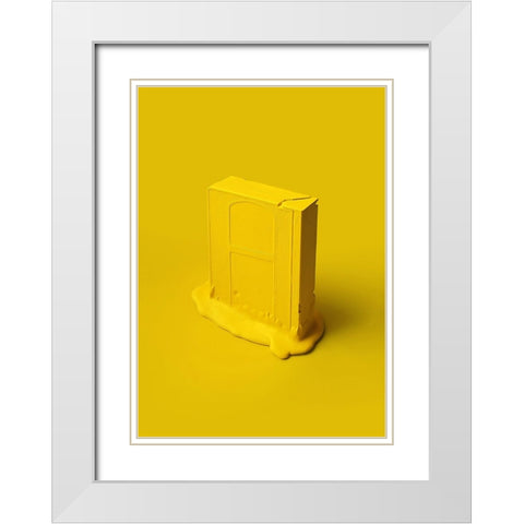 Melting Memories 02 White Modern Wood Framed Art Print with Double Matting by Farkas, Robert