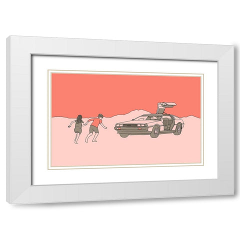 Runaway White Modern Wood Framed Art Print with Double Matting by Farkas, Robert