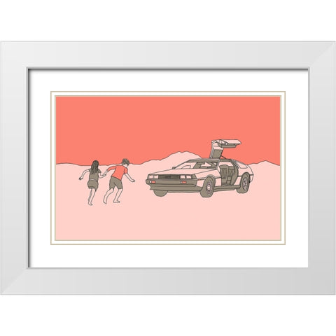 Runaway White Modern Wood Framed Art Print with Double Matting by Farkas, Robert