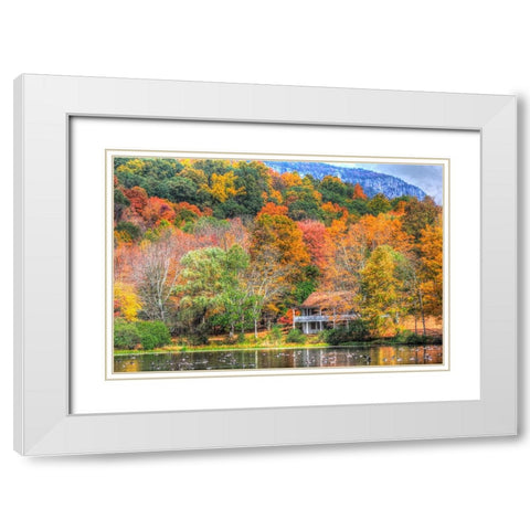 Tillson Lake White Modern Wood Framed Art Print with Double Matting by Goldwitz, Robert