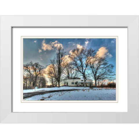Winter Home White Modern Wood Framed Art Print with Double Matting by Goldwitz, Robert