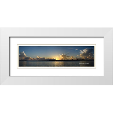 SA sunrise_Panorama1 White Modern Wood Framed Art Print with Double Matting by Michaud, Robert