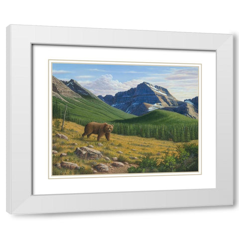 Heading Down The Slope White Modern Wood Framed Art Print with Double Matting by Wavra, Robert