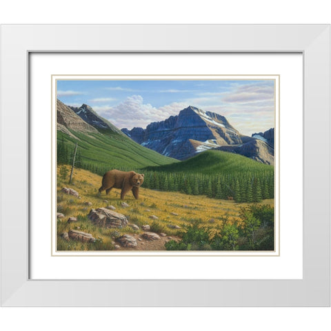 Heading Down The Slope White Modern Wood Framed Art Print with Double Matting by Wavra, Robert