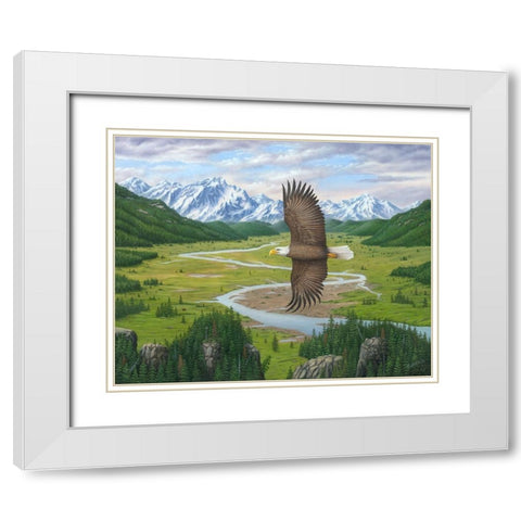 Soaring Above White Modern Wood Framed Art Print with Double Matting by Wavra, Robert