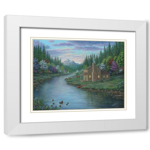 The Cabin White Modern Wood Framed Art Print with Double Matting by Wavra, Robert