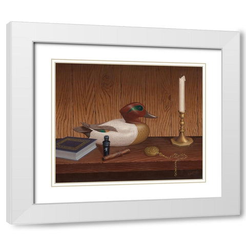 The Decoy White Modern Wood Framed Art Print with Double Matting by Wavra, Robert
