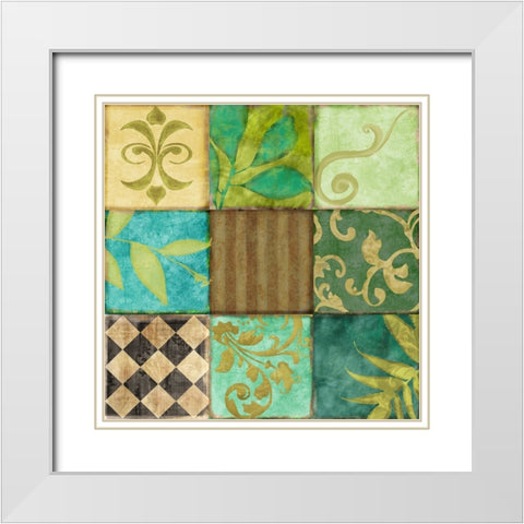 Les Fleurs de la Terre III White Modern Wood Framed Art Print with Double Matting by Sasha