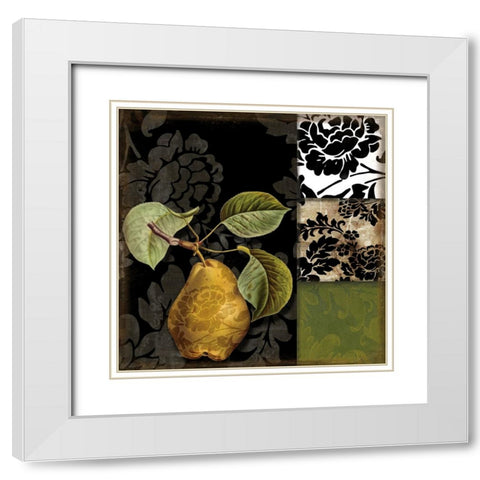 Damask Lerain II White Modern Wood Framed Art Print with Double Matting by Sasha