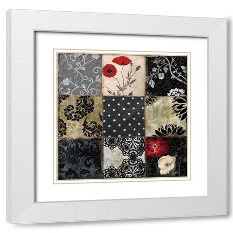 Papaveri I White Modern Wood Framed Art Print with Double Matting by Sasha