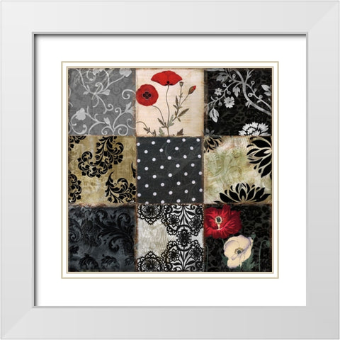 Papaveri I White Modern Wood Framed Art Print with Double Matting by Sasha