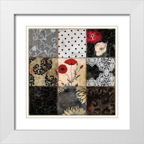 Papaveri II White Modern Wood Framed Art Print with Double Matting by Sasha