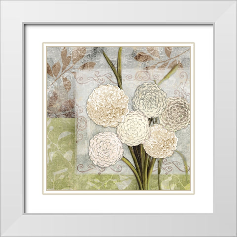 Dahlias for Donna I White Modern Wood Framed Art Print with Double Matting by Sasha