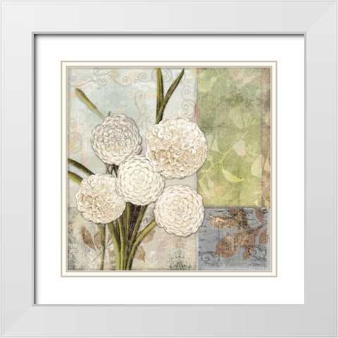 Dahlias for Donna II White Modern Wood Framed Art Print with Double Matting by Sasha