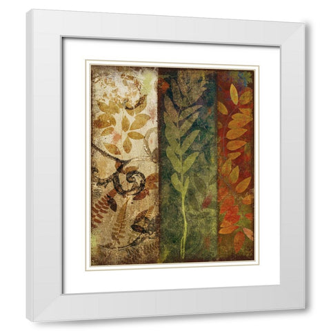 Three Autumns I White Modern Wood Framed Art Print with Double Matting by Sasha