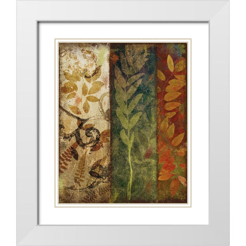 Three Autumns I White Modern Wood Framed Art Print with Double Matting by Sasha