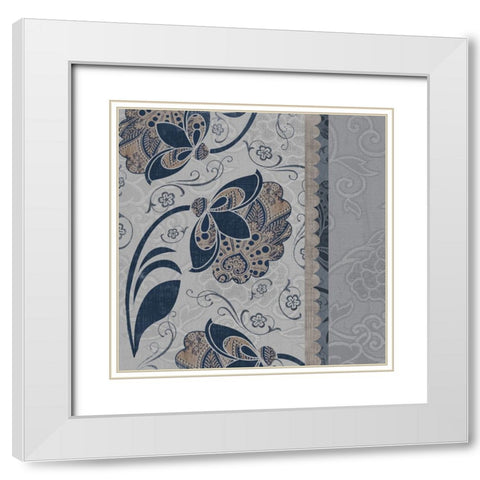 Elegante V White Modern Wood Framed Art Print with Double Matting by Sasha