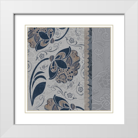 Elegante V White Modern Wood Framed Art Print with Double Matting by Sasha