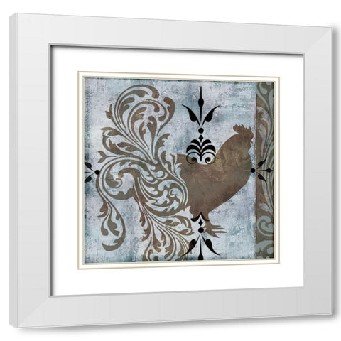 Weathervane II White Modern Wood Framed Art Print with Double Matting by Sasha
